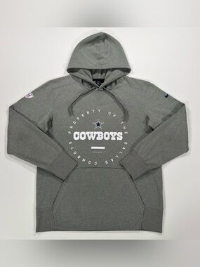 Nike Dallas Cowboys Hoodie Gray Pullover Sweatshirt Mens Medium NFL Fleece